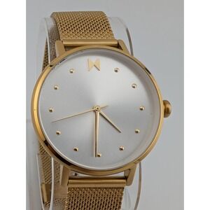 MVMT Dot Watch Women 36mm Gold Case Mesh Metal Band- New Battery